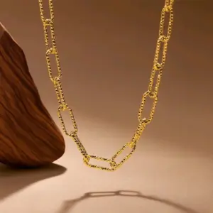 X06144-Hammer Chain-Necklace- Gold