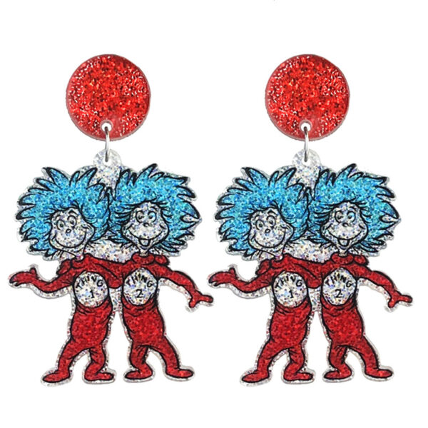 Wholesale teacher reading atmosphere earrings shiny bright cute acrylic earrings