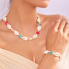 Wholesale Summer Bohemian Style Necklace Jewelry Women's Beach Vacation Colorful Starfish Shell Woven Bracelet Necklace suit