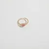 Wholesale Retro Round Natural Stone Copper 14k Gold Plated Rings