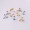316L Stainless Steel Artificial Gemstones Ear Cartilage Rings & Studs Geometric Waterproof Non Tarnish Surgical Steel Women'S