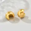 Wholesale 304 Stainless Steel C Shape PVD Coated 18K Gold Plated 18K Gold Simple Style Classic Style Waterproof Non Tarnish Plating Gold Silver Ear Studs