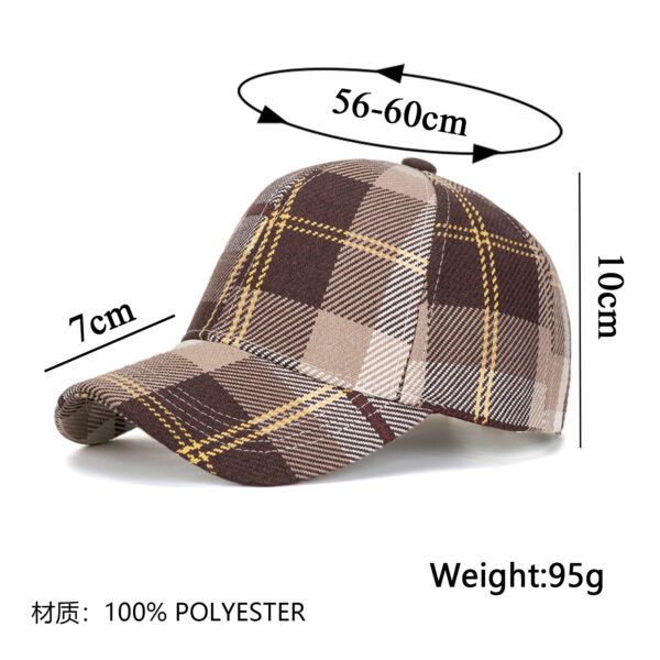 Wholesale Cross-border New British Plaid Baseball Cap Men's Fashion Casual Cap Outdoor Sunscreen Hat B1160