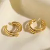 Retro Simple Style C Shape Copper Plating Inlay Zircon Ear Cuffs 1 Pair
