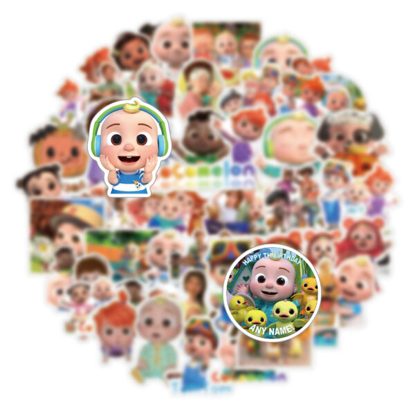 Wholesale 50 sheets COCOMELON stickers stickers notebook water Cup luggage laptop cartoon mobile phone