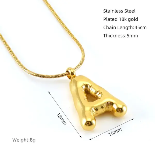 Wholesale Titanium Steel Hip-Hop Letter Plating Pendant Necklace