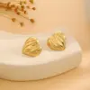 Wholesale 1 Pair Casual Simple Style Streetwear Waves Heart Shape Flower Plating 304 Stainless Steel Ear Studs