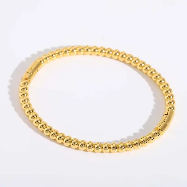 Classic Style Commute Solid Color 304 Stainless Steel 18K Gold Plated Bangle In Bulk