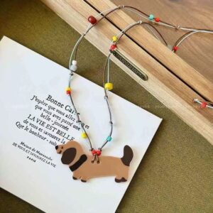 Puppy braided necklace