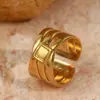 Wholesale Fashion Personality Niche Chain Hollow Flower Love Design Retro High-grade Titanium Steel Ring