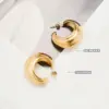 Wholesale Lady Geometric Plating 304 Stainless Steel No Inlaid 18K Gold Plated Earrings