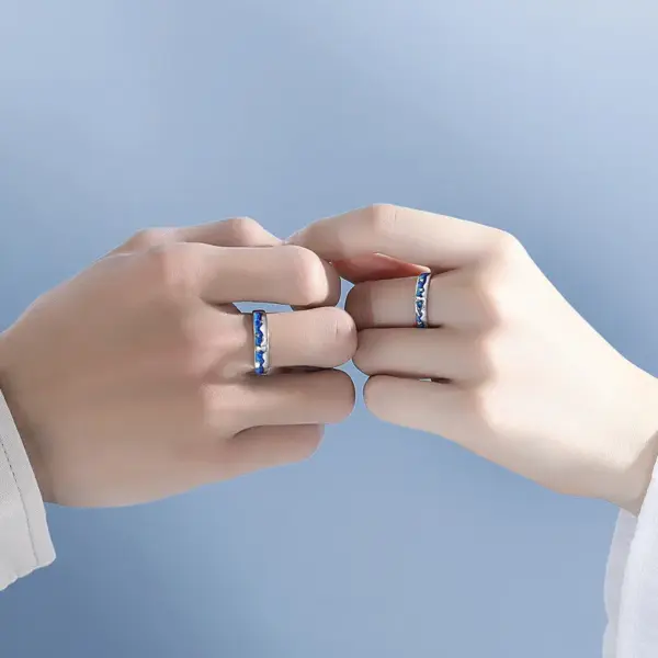 Wholesale Couple Copper Epoxy Cartoon Star Fox Rings Wedding Jewelry