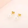 Wholesale PVD Coated 18K Gold Plated Geometric Titanium Steel Korean Style Waterproof Non Tarnish Earrings Ear Studs