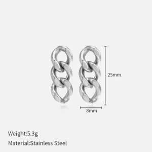 01 Steel# Cuban Earrings