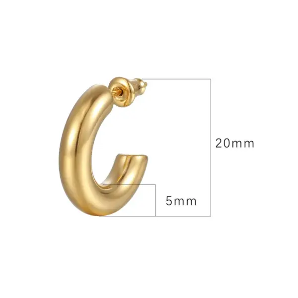 Wholesale PVD Coated 18K Gold Real Gold Plated Solid Color 201 Stainless Steel Fashion Waterproof Non Tarnish Ear Studs