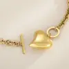 Wholesale 304 Stainless Steel Heart Shape PVD Coated 18K Real Gold Plated Simple Style Waterproof Non Tarnish Plating Bracelets Necklace