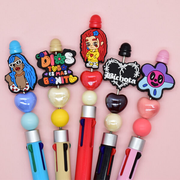 Wholesale Random 100pcs Singer Pen Beads PVC Soft Rubber Beads OLY Exclusive