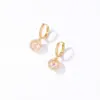Wholesale 1 Pair Casual Sweet Round Plating Inlay Copper Zircon Gold Plated Drop Earrings