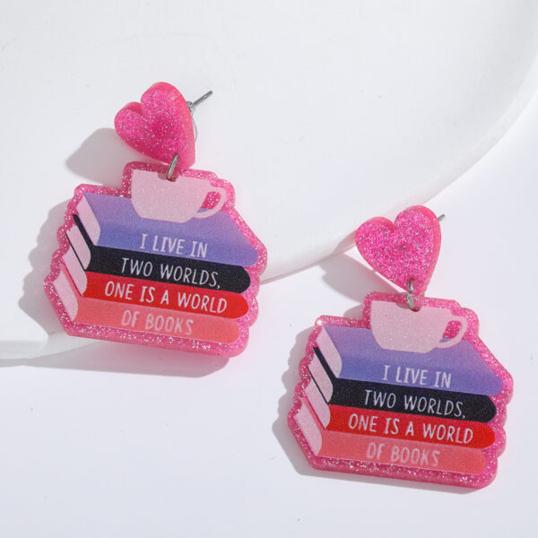 Wholesale Teacher's Day teach glitter acrylic earrings campus teacher earrings cute jewelry