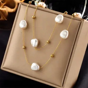 Jyh1072 Necklace Gold Eight Three-Dimensional Pearls