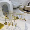 Wholesale PVD Coated 14K Gold Real Gold Plated Cross Star Moon 304 Stainless Steel Fashion Simple Style Waterproof Non Tarnish Earrings