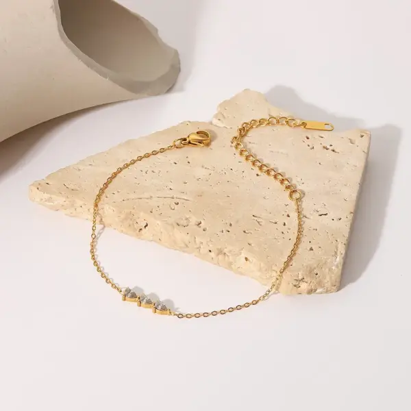 Wholesale Fashion Geometric 304 Stainless Steel Zircon Bracelets In Bulk