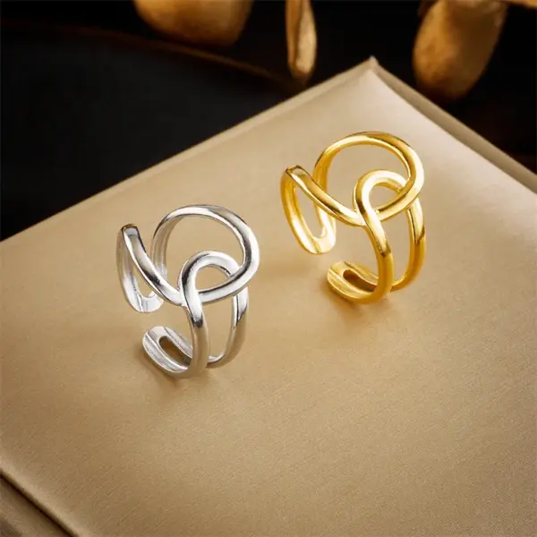 Wholesale Jewelry Basic Cross Star 304 Stainless Steel 18K Gold Plated Gold Plated Stainless Steel Rings