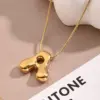 Wholesale Jewelry Casual Modern Style Simple Style Letter 304 Stainless Steel 18K Gold Plated Handmade Polishing Snake Chain Pendant Necklace