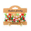 Wholesale Colorful Acrylic Christmas Combination Elastic Beaded Bracelet Set