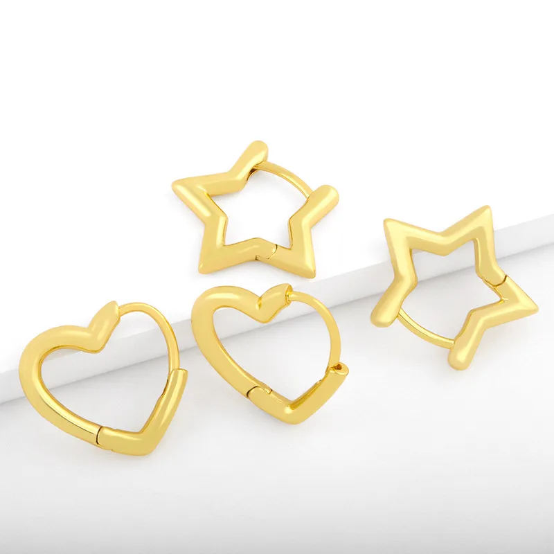 Wholesale Fashion Heart Plating Copper No Inlaid Copper Earrings