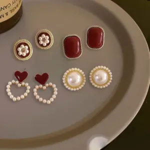 Wholesale 1 Pair Elegant Heart Shape 304 Stainless Steel 18K Gold Plated Drop Earrings Ear Studs