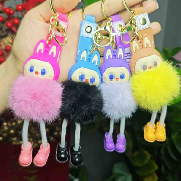 Wholesale Cross-Border Popular Internet Celebrity Plush Little Sheep Keychain Pendant Couple Car Bag Keychain Pendant Gift