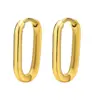 Wholesale PVD Coated Real Gold Plated Geometric 201 Stainless Steel Casual Basic Modern Style Waterproof Non Tarnish Earrings
