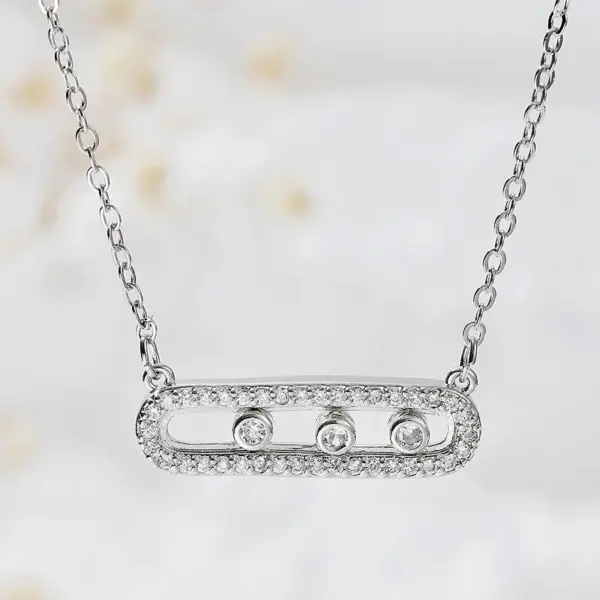 Wholesale Simple Style Shiny Geometric Copper Plating Inlay Zircon 18k Gold Plated Pendant Necklace