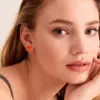 Wholesale 1 Pair Retro Sweet Triangle Devil's Eye Heart Shape Enamel Plating Inlay Copper Zircon 18k Gold Plated Ear Studs