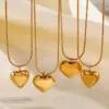 304 Stainless Steel 18K Gold Plated Simple Style Heart Shape Pendant Necklace