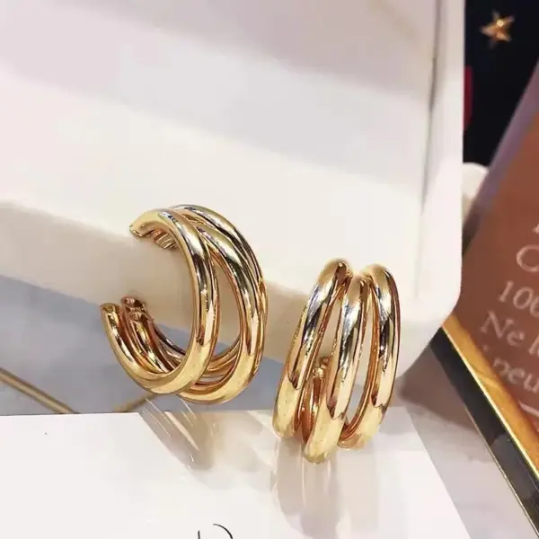 Wholesale 1 Pair Casual Streetwear Geometric Plating Titanium Steel Earrings