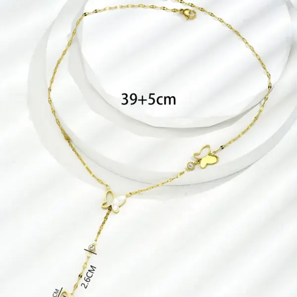 PVD Coated Real Gold Plated 14K Gold Butterfly 304 Stainless Steel Fashion Waterproof Non Tarnish 304 Stainless Steel