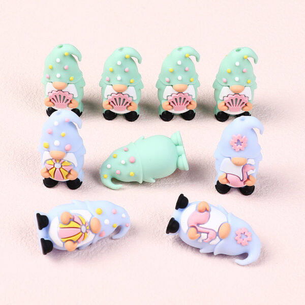 Wholesale Factory Creative Gnome 3D Silicone Beads Diy Men and Women Bracelet Necklace Accessories Summer Jewelry Silicone Beads