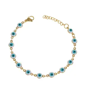 B4201--E414-Gold Cross Bracelet-KN0248-I