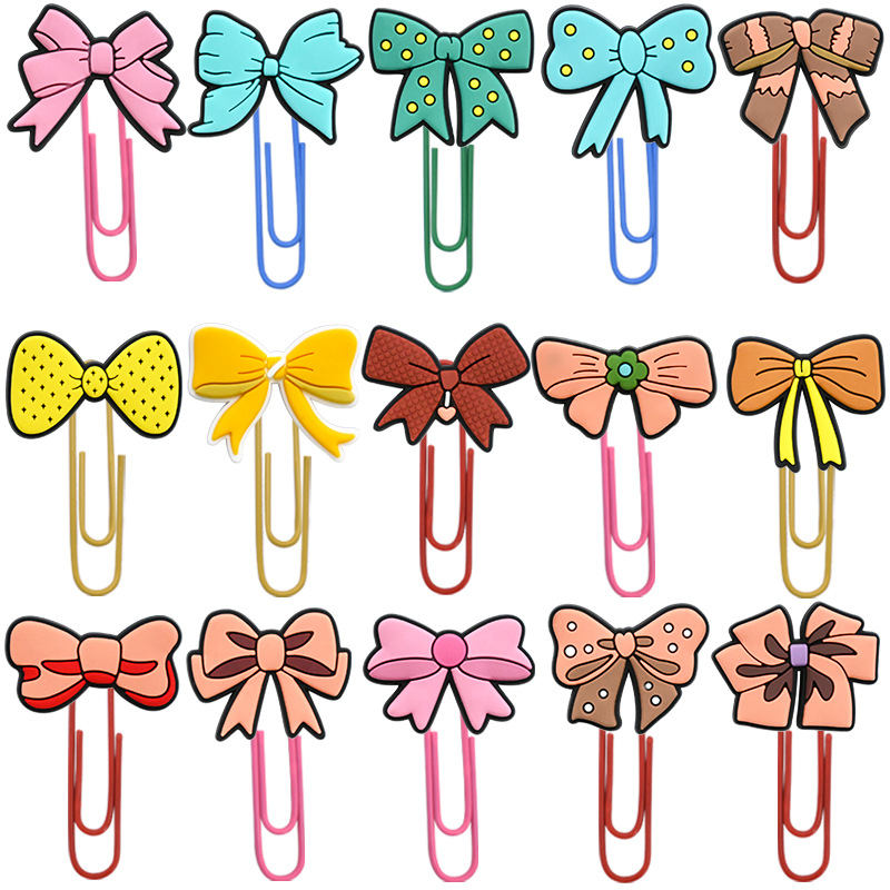 Wholesale Random Cartoon bow student paper clip bookmark