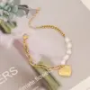 Wholesale 304 Stainless Steel Copper 18K Gold Plated Fashion Pearl Plating Inlay Star Heart Shape Pearl Bracelets