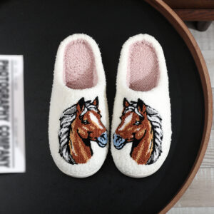 Cotton slippers-horse head / 40-41