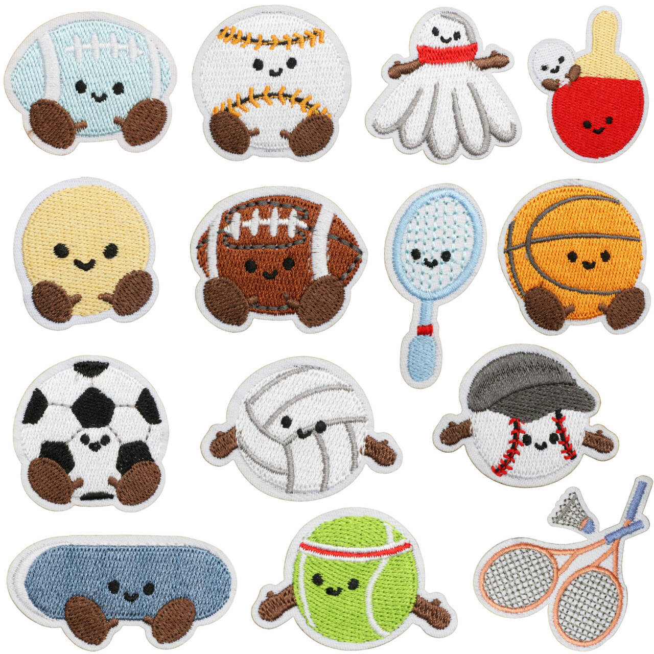 Wholesale Mini Football Embroidered Cloth Sticker Bag Decorative Patch Sticker DIY Handmade Cartoon Badminton Embroidered Embroidered Embroidered Embr