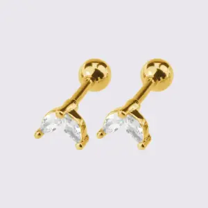 One Golden Rabbit Ear Stud