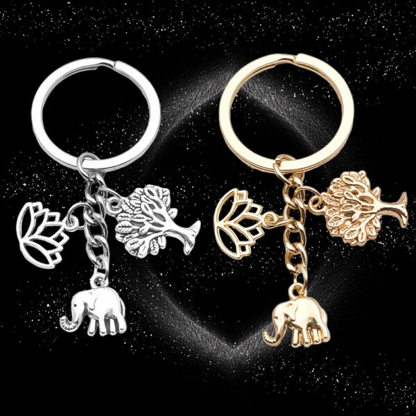 Wholesale Cross-border Amazon New Ancient Silver Drop Oil Key Accessories Creative Bag Keychain Jewelry Pendant Factory