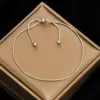 oly-b8fa551e9620c7a3b1ab6eb6c3b7f691 Wholesale PVD Coated Real Gold Plated 18K Gold Solid Color 304 Stainless Steel Simple Style Waterproof Non Tarnish Bracelets Necklace