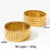 Wholesale PVD Coated Real Gold Plated 16K White Plating Stripe 304 Stainless Steel Modern Style Waterproof Non Tarnish Bangle