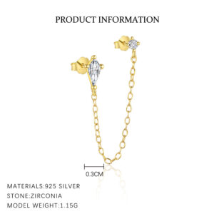 E4637-gold color/pair / 925 silver