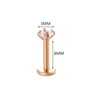 Rose Gold / Rod Length 6mm